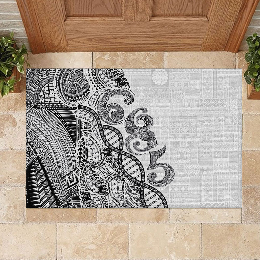 Samoan Traditional Tattoo 685 Rubber Doormat Tribal Tatau DNA White Color LT03 White - Polynesian Pride