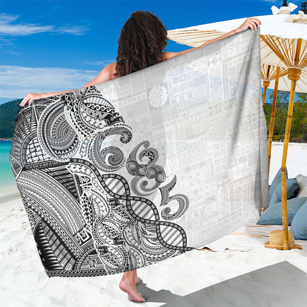 Samoan Traditional Tattoo 685 Sarong Tribal Tatau DNA White Color LT03 One Size 44 x 66 inches White - Polynesian Pride