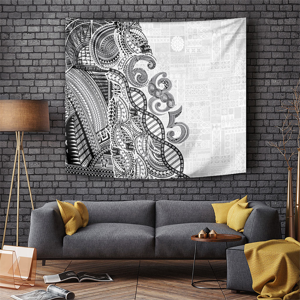 Samoan Traditional Tattoo 685 Tapestry Tribal Tatau DNA White Color