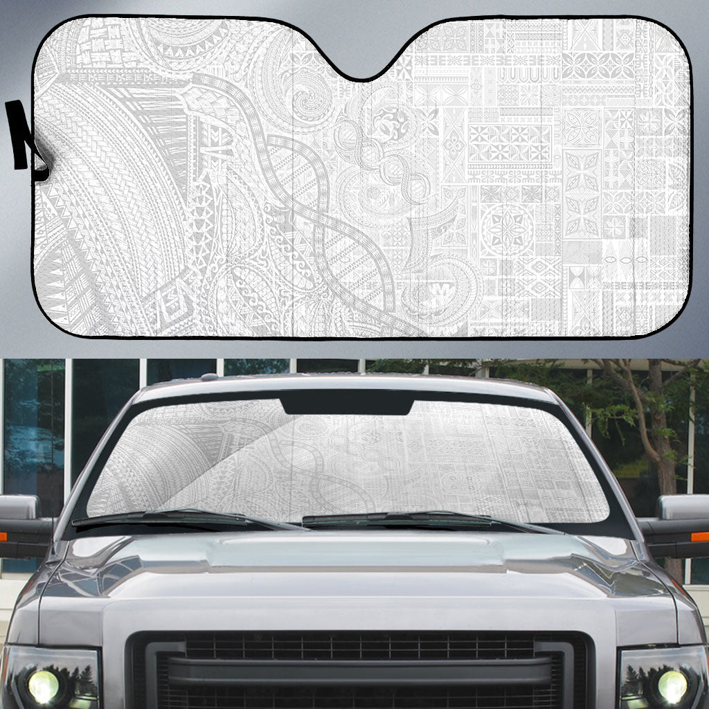 Samoan Traditional Tattoo 685 Auto Sun Shade Tribal Tatau DNA All-White LT03 White - Polynesian Pride