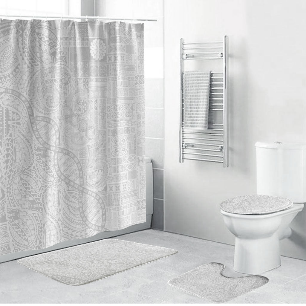 Samoan Traditional Tattoo 685 Bathroom Set Tribal Tatau DNA All-White