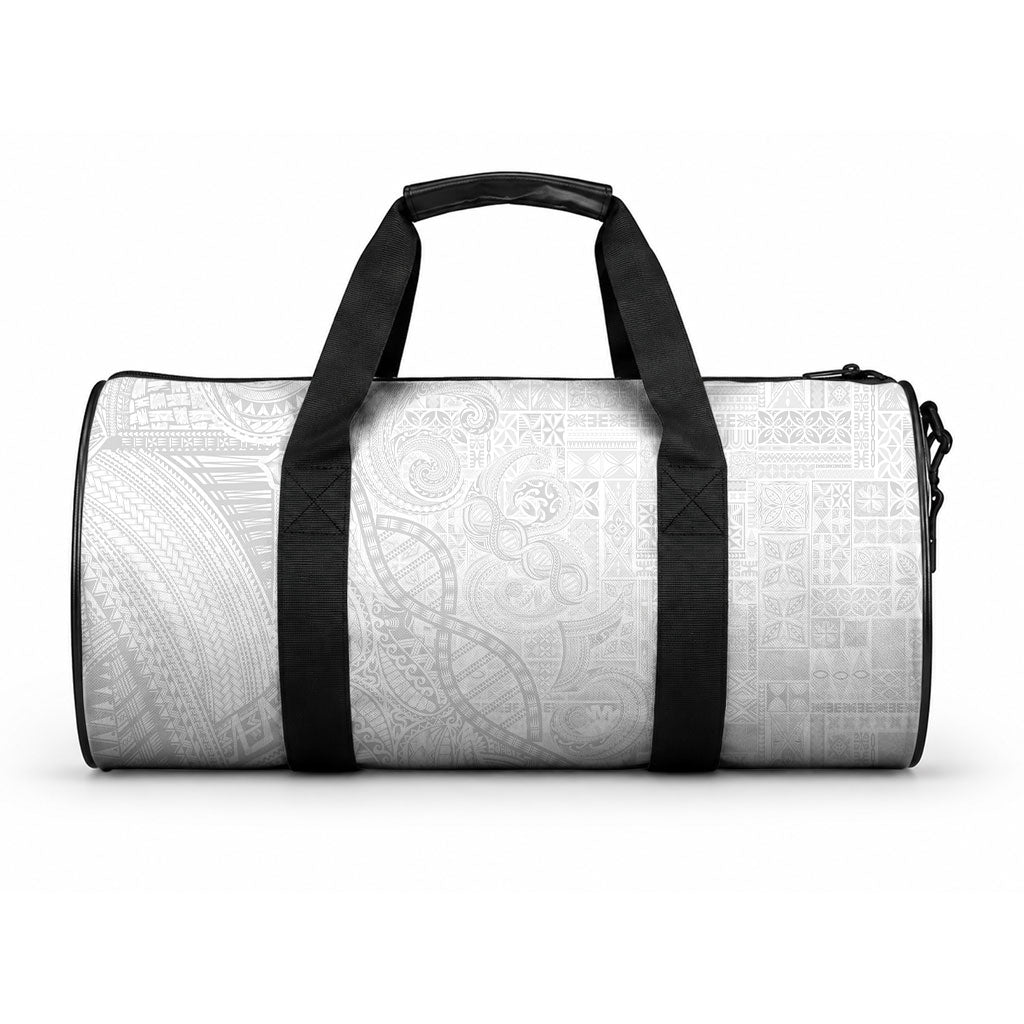 Samoan Traditional Tattoo 685 Duffle Bag Tribal Tatau DNA All-White