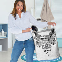 Super Samoa 685 Tribal Tattoo Laundry Basket Siapo Pattern White Edition LT03 - Polynesian Pride