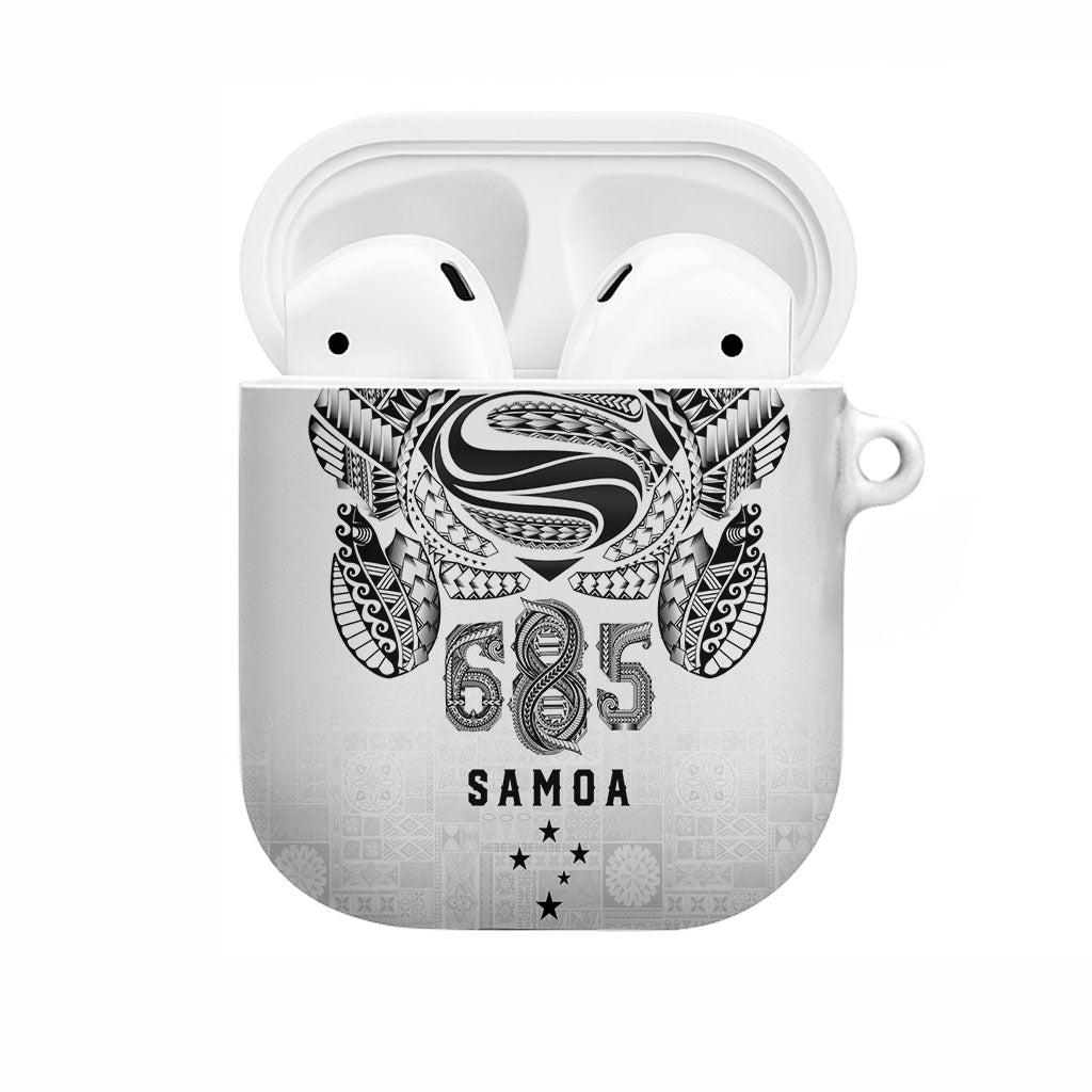 Super Samoa 685 Tribal Tattoo AirPods Case Siapo Pattern White Edition