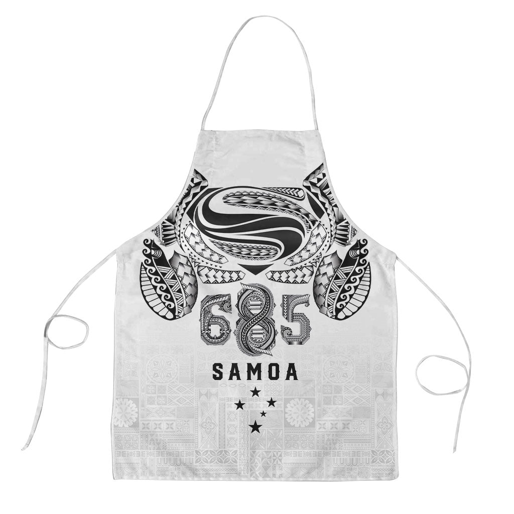 Super Samoa 685 Tribal Tattoo Apron Siapo Pattern White Edition