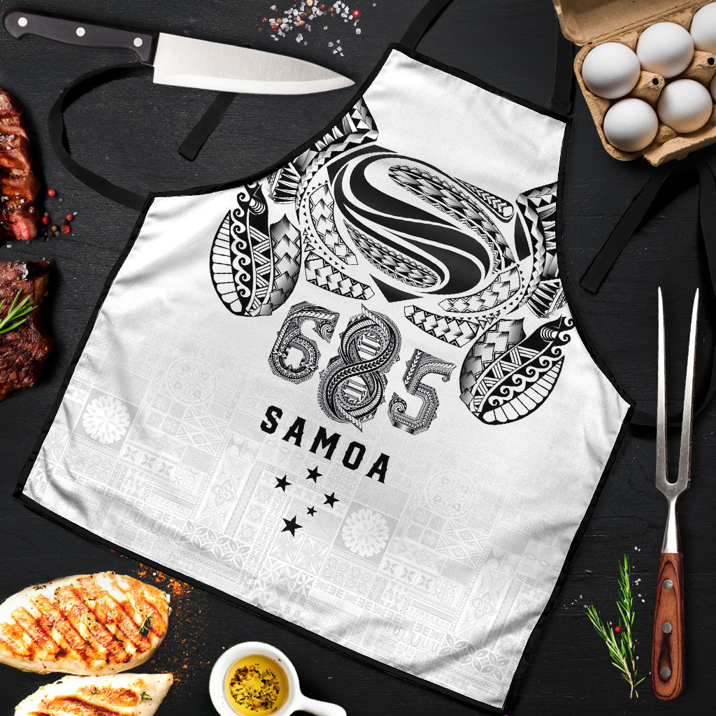 Super Samoa 685 Tribal Tattoo Apron Siapo Pattern White Edition