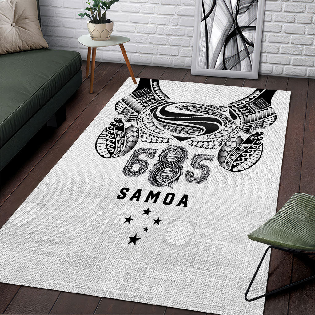 Super Samoa 685 Tribal Tattoo Area Rug Siapo Pattern White Edition
