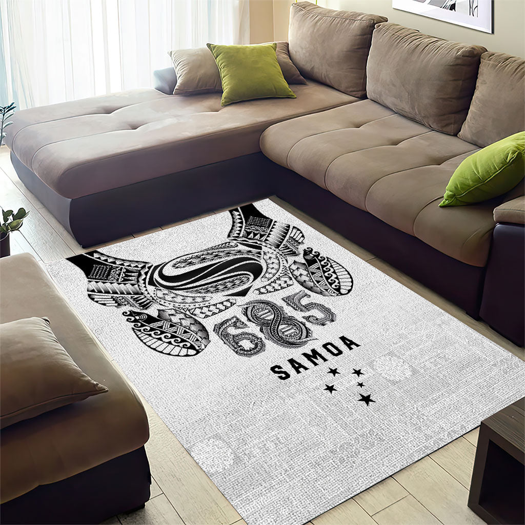 Super Samoa 685 Tribal Tattoo Area Rug Siapo Pattern White Edition LT03 - Polynesian Pride
