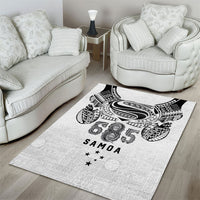 Super Samoa 685 Tribal Tattoo Area Rug Siapo Pattern White Edition LT03 - Polynesian Pride