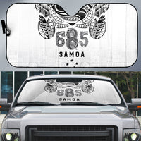 Super Samoa 685 Tribal Tattoo Auto Sun Shade Siapo Pattern White Edition LT03 White - Polynesian Pride