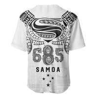 Super Samoa 685 Tribal Tattoo Baseball Jersey Siapo Pattern White Edition LT03 - Polynesian Pride