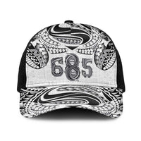 Super Samoa 685 Tribal Tattoo Baseball Net Cap Siapo Pattern White Edition
