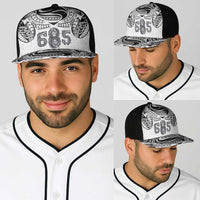 Super Samoa 685 Tribal Tattoo Baseball Net Cap Siapo Pattern White Edition