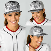 Super Samoa 685 Tribal Tattoo Baseball Net Cap Siapo Pattern White Edition