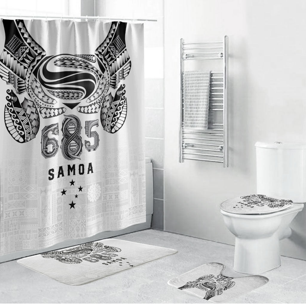 Super Samoa 685 Tribal Tattoo Bathroom Set Siapo Pattern White Edition