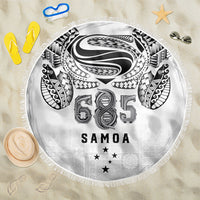 Super Samoa 685 Tribal Tattoo Beach Blanket Siapo Pattern White Edition