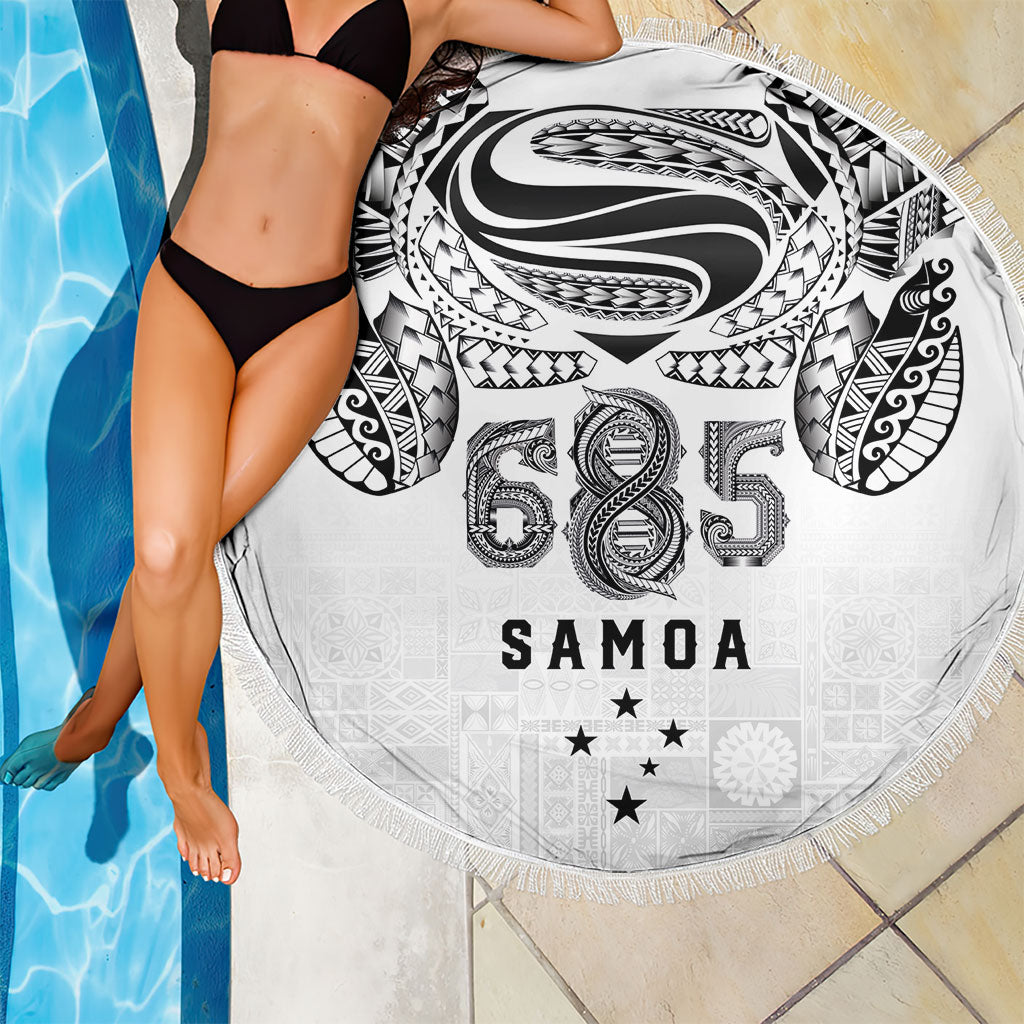 Super Samoa 685 Tribal Tattoo Beach Blanket Siapo Pattern White Edition