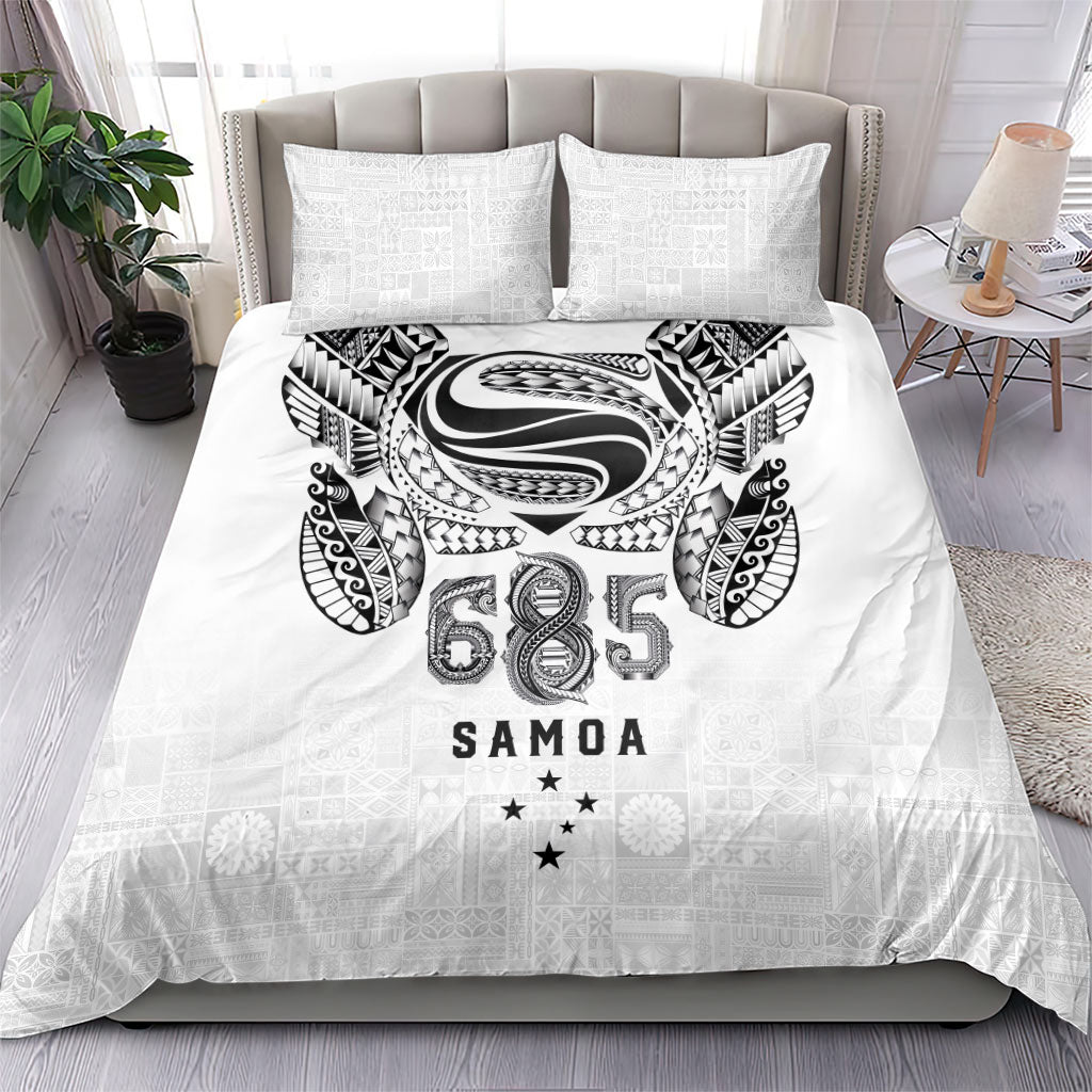 Super Samoa 685 Tribal Tattoo Bedding Set Siapo Pattern White Edition