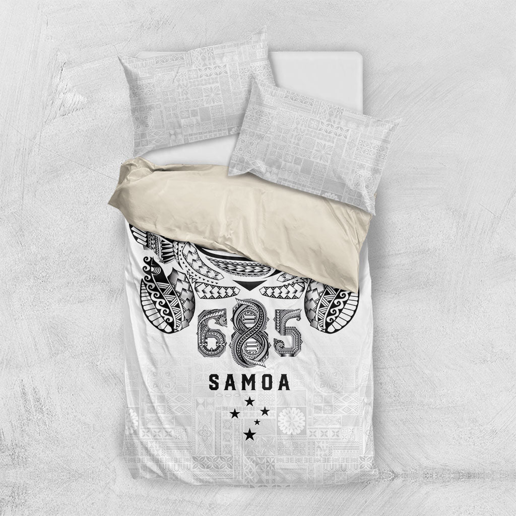 Super Samoa 685 Tribal Tattoo Bedding Set Siapo Pattern White Edition