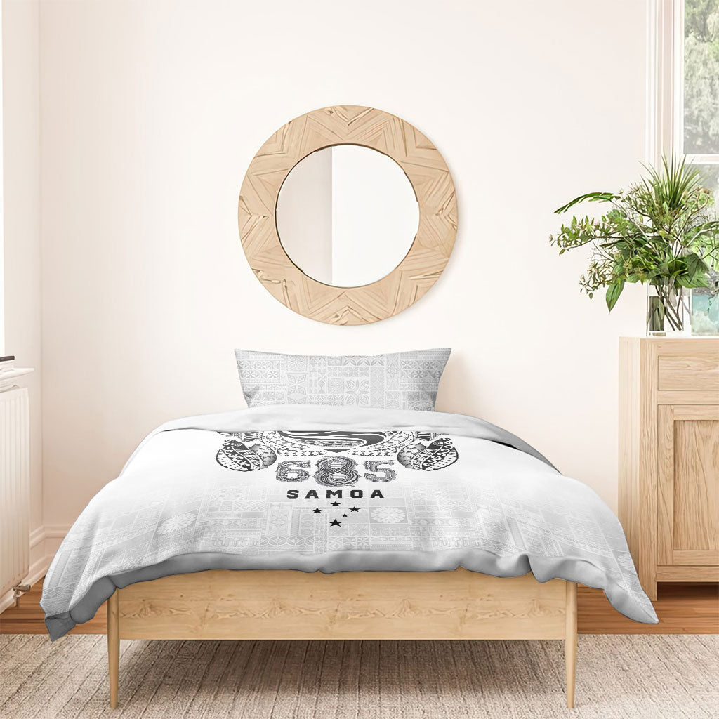Super Samoa 685 Tribal Tattoo Bedding Set Siapo Pattern White Edition