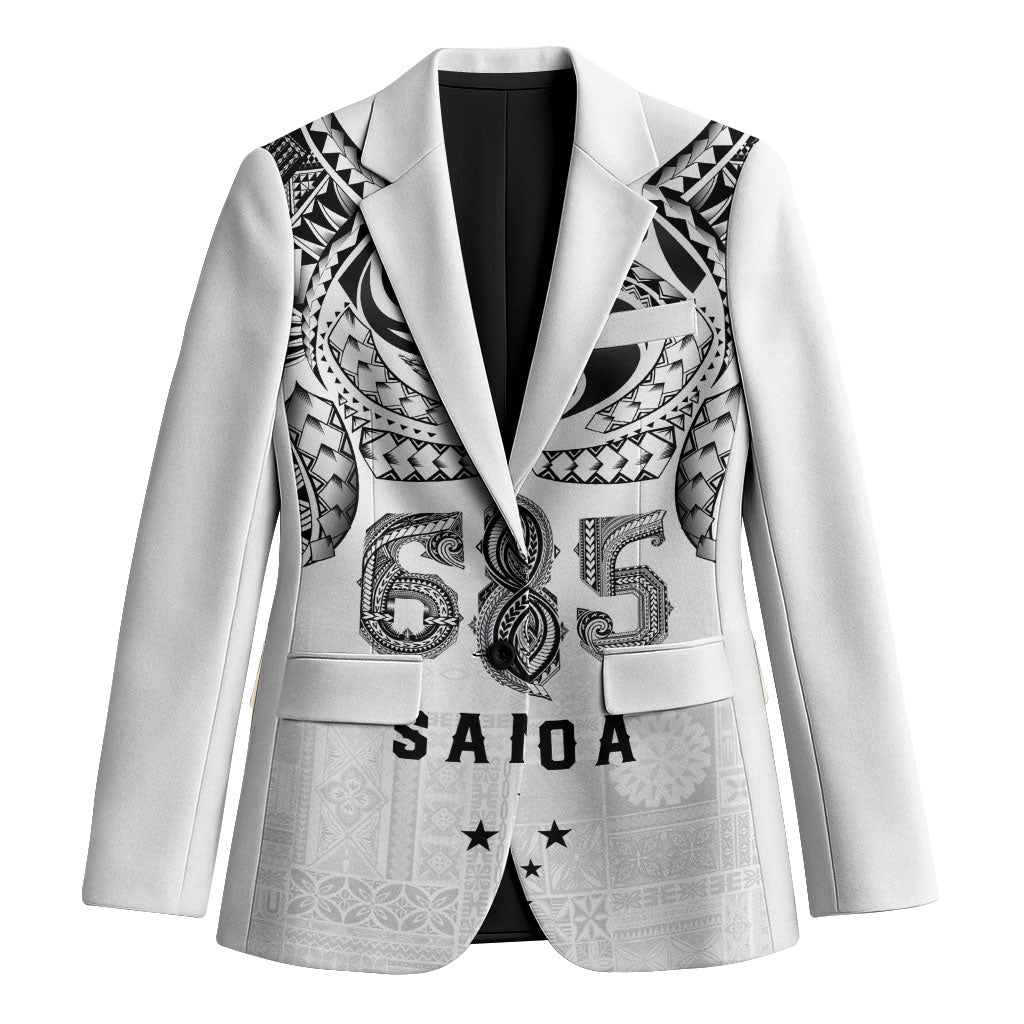 Super Samoa 685 Tribal Tattoo Blazer Siapo Pattern White Edition