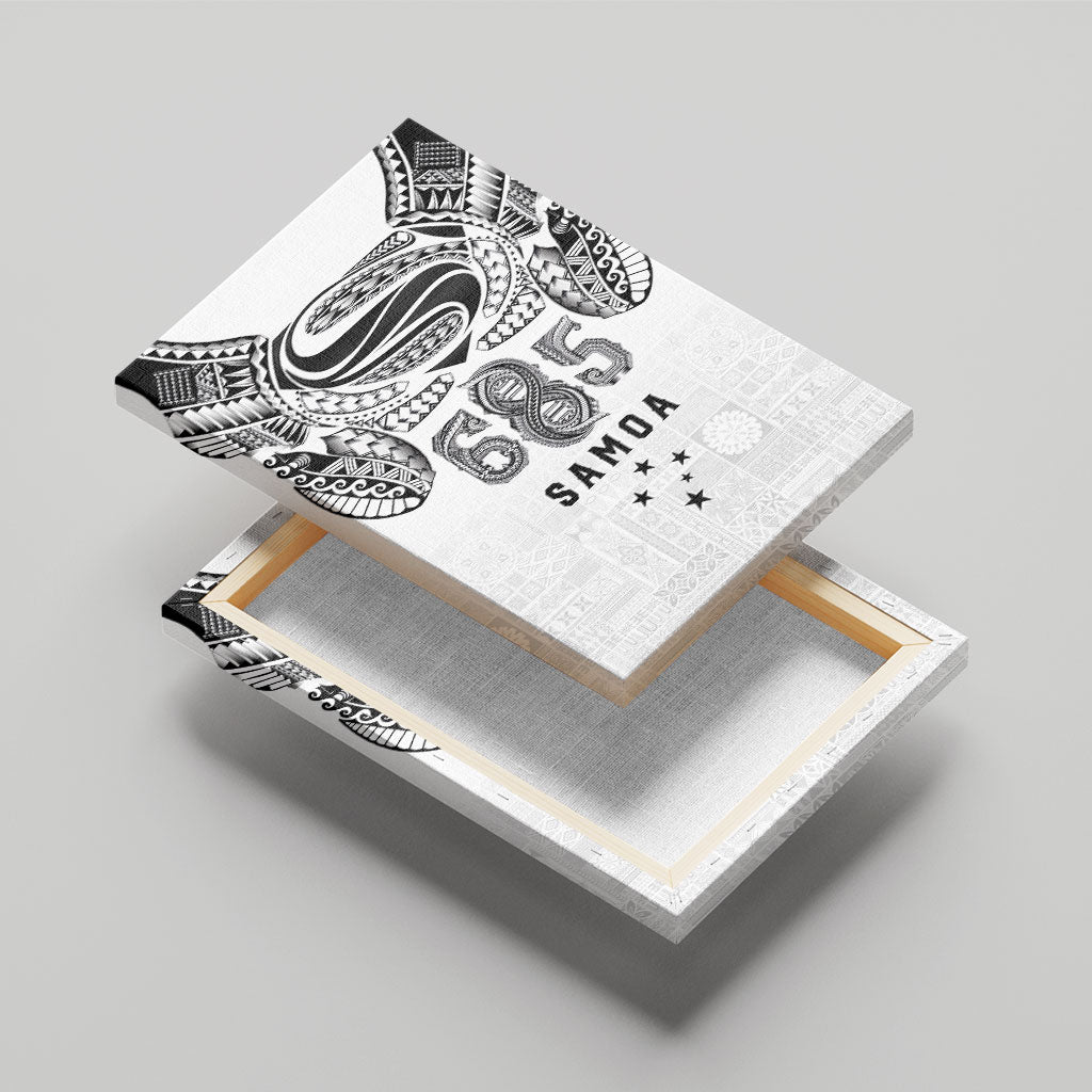Super Samoa 685 Tribal Tattoo Canvas Wall Art Siapo Pattern White Edition LT03 - Polynesian Pride