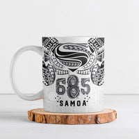 Super Samoa 685 Tribal Tattoo Ceramic Mug Siapo Pattern White Edition