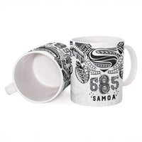 Super Samoa 685 Tribal Tattoo Ceramic Mug Siapo Pattern White Edition