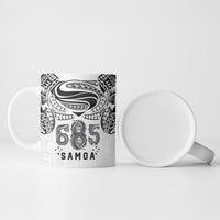 Super Samoa 685 Tribal Tattoo Ceramic Mug Siapo Pattern White Edition