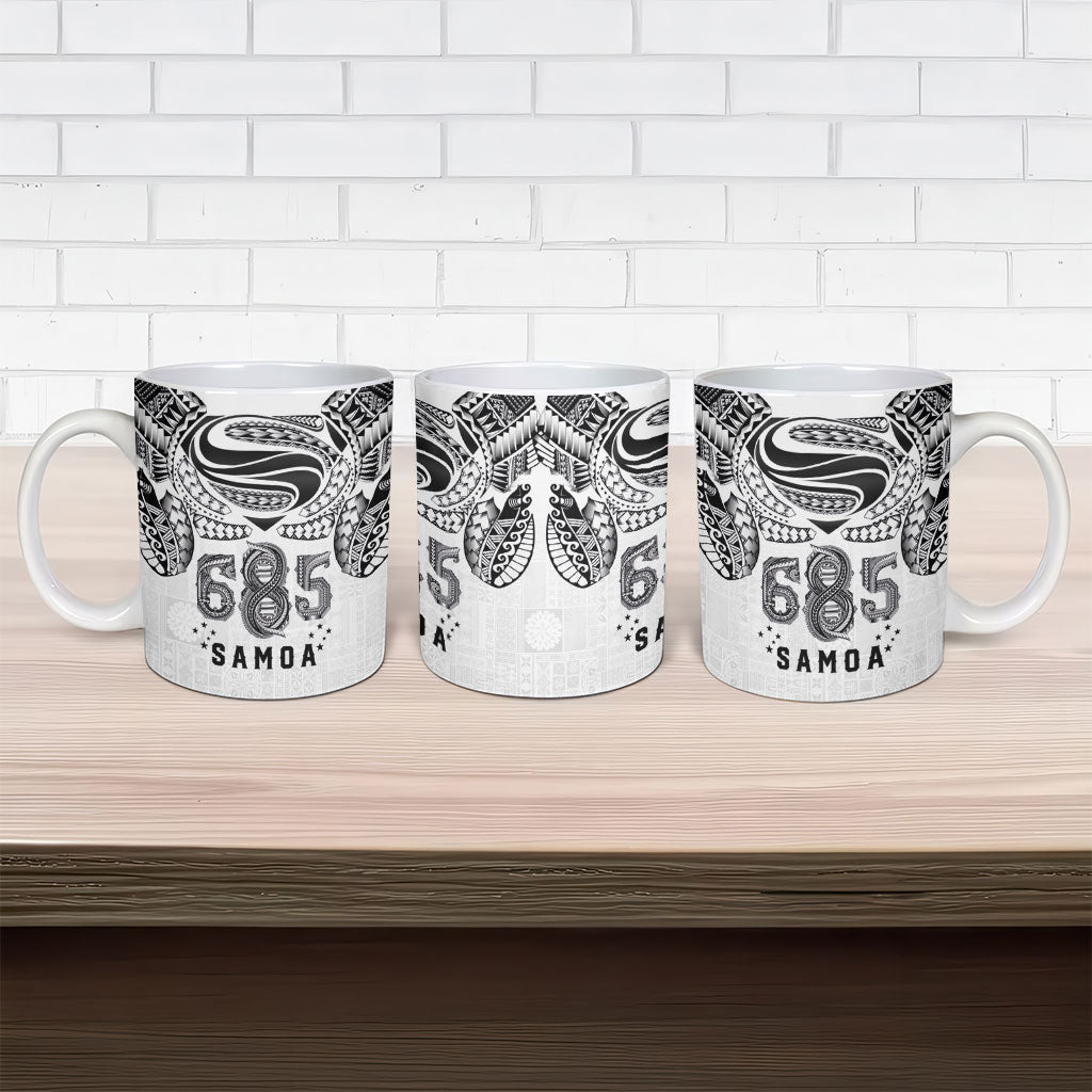 Super Samoa 685 Tribal Tattoo Ceramic Mug Siapo Pattern White Edition