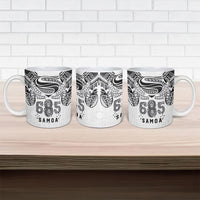 Super Samoa 685 Tribal Tattoo Ceramic Mug Siapo Pattern White Edition