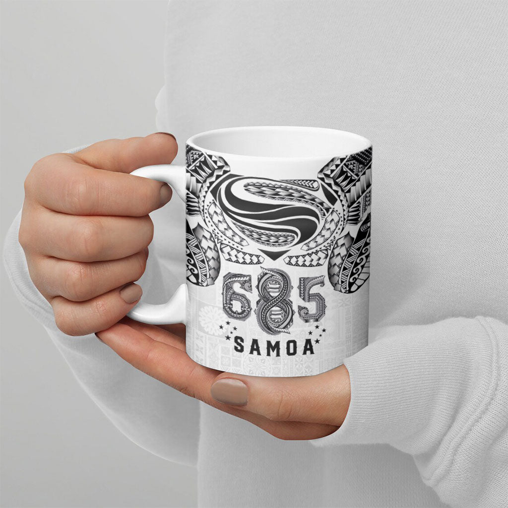 Super Samoa 685 Tribal Tattoo Ceramic Mug Siapo Pattern White Edition