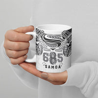 Super Samoa 685 Tribal Tattoo Ceramic Mug Siapo Pattern White Edition