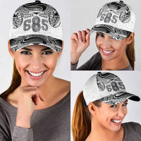 Super Samoa 685 Tribal Tattoo Classic Cap Siapo Pattern White Edition LT03 - Polynesian Pride