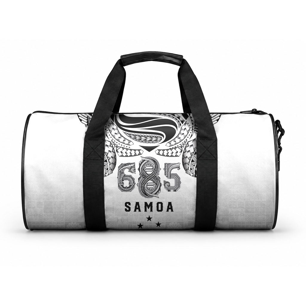 Super Samoa 685 Tribal Tattoo Duffle Bag Siapo Pattern White Edition