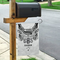 Super Samoa 685 Tribal Tattoo Garden Flag Siapo Pattern White Edition LT03 - Polynesian Pride
