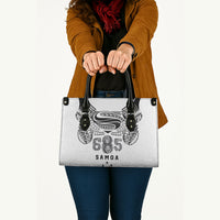Super Samoa 685 Tribal Tattoo Leather Bag Siapo Pattern White Edition LT03 - Polynesian Pride