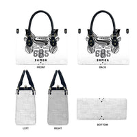 Super Samoa 685 Tribal Tattoo Leather Bag Siapo Pattern White Edition LT03 - Polynesian Pride