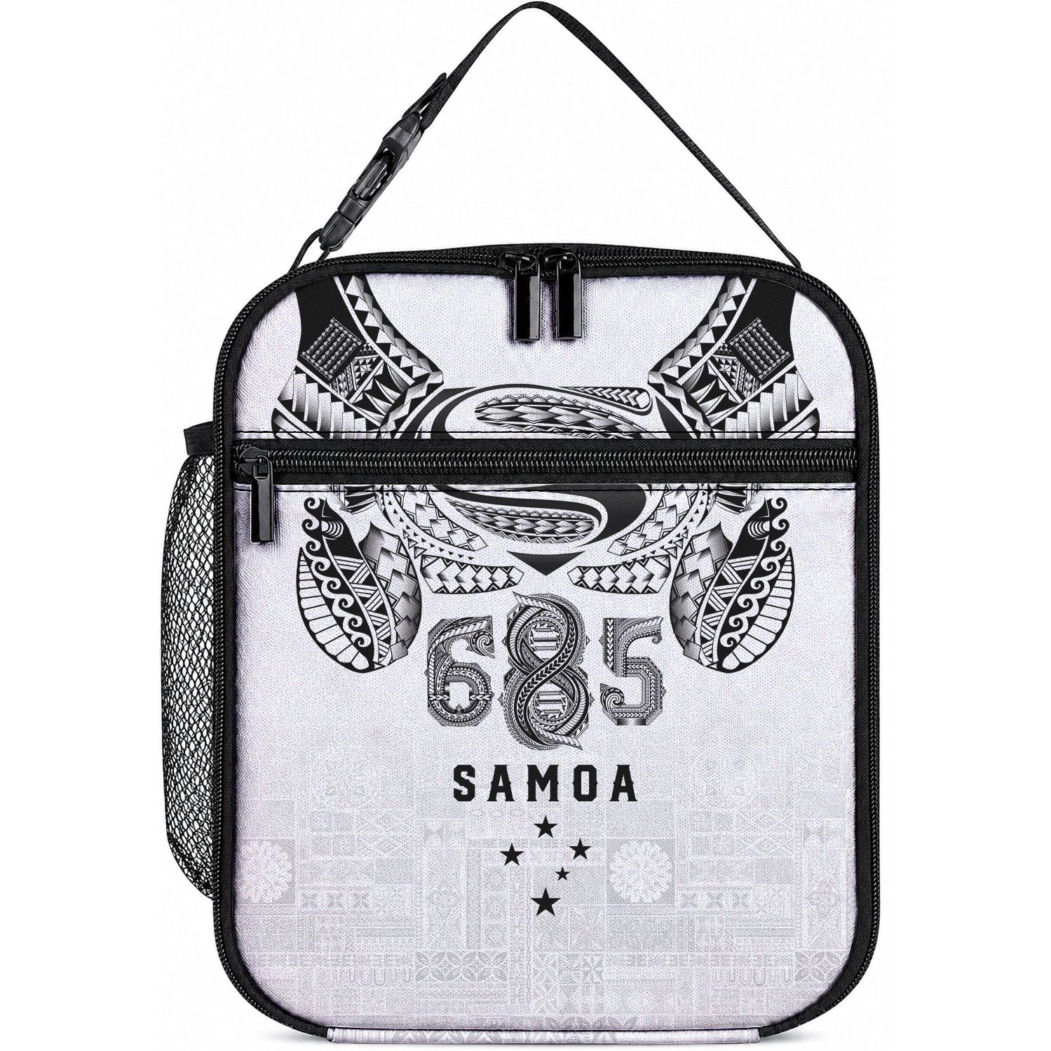 Super Samoa 685 Tribal Tattoo Lunch Bag Siapo Pattern White Edition