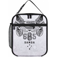 Super Samoa 685 Tribal Tattoo Lunch Bag Siapo Pattern White Edition LT03 10.2 × 8.3 × 4.3 inch White - Polynesian Pride