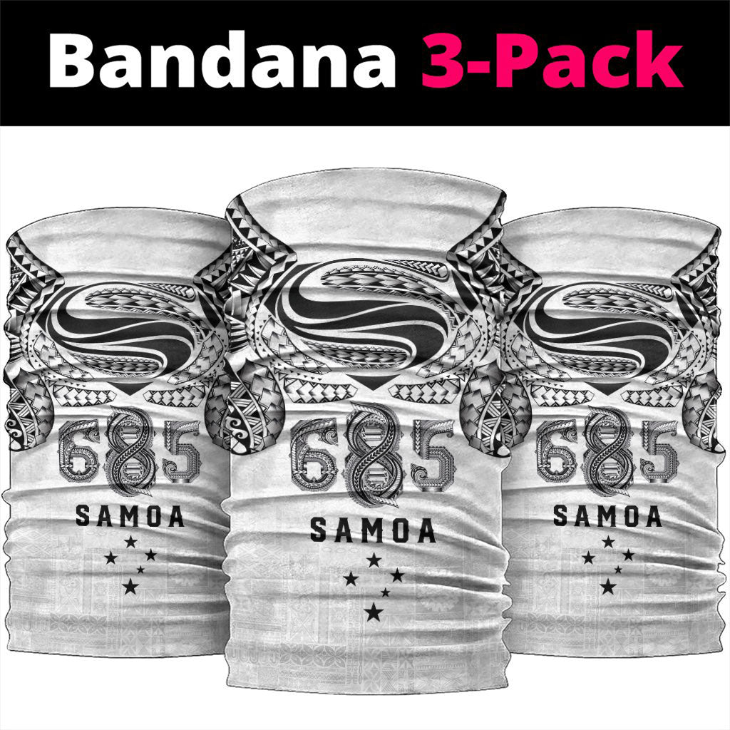 Super Samoa 685 Tribal Tattoo Neck Gaiter Siapo Pattern White Edition