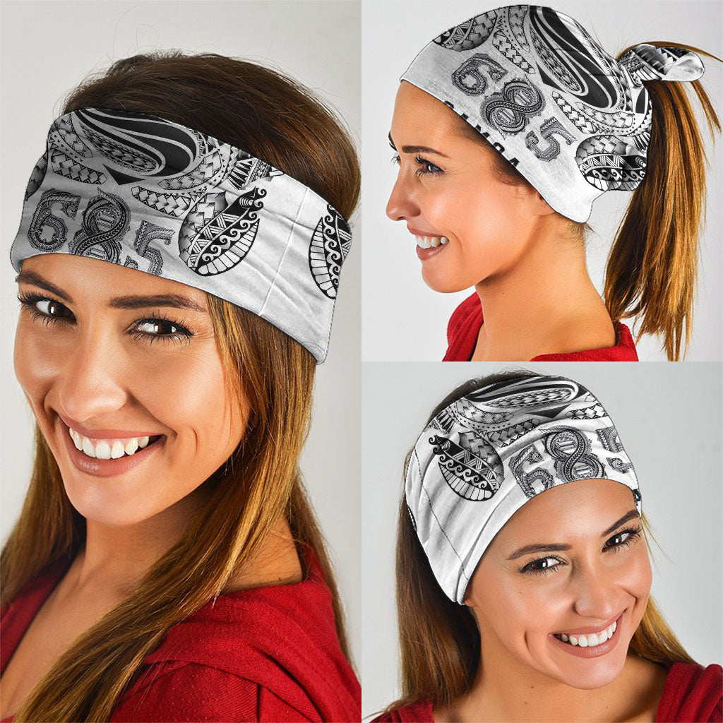 Super Samoa 685 Tribal Tattoo Neck Gaiter Siapo Pattern White Edition LT03 - Polynesian Pride