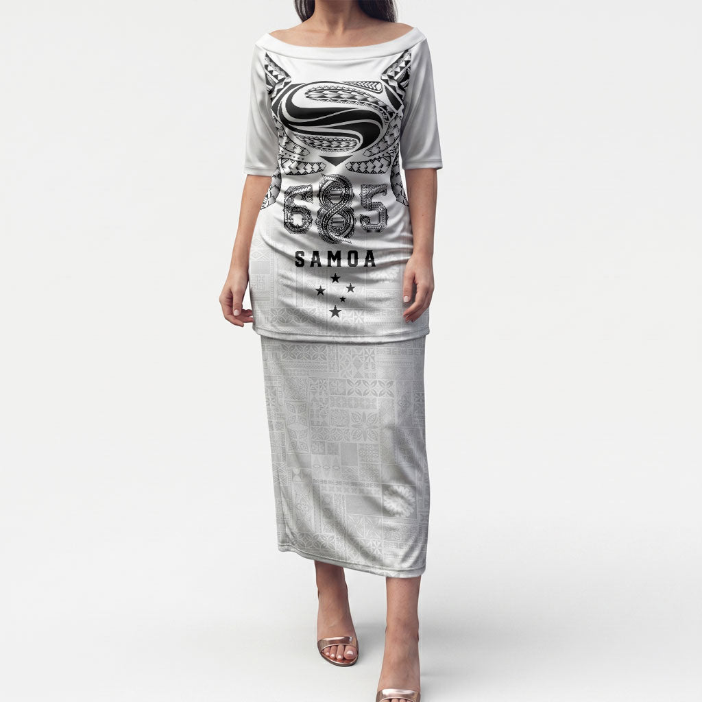 Super Samoa 685 Tribal Tattoo Puletasi Siapo Pattern White Edition