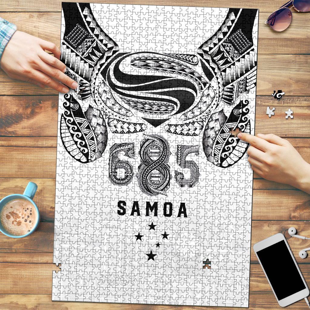 Super Samoa 685 Tribal Tattoo Puzzle Siapo Pattern White Edition