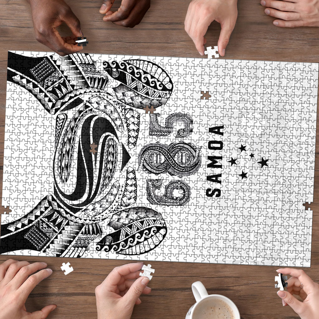 Super Samoa 685 Tribal Tattoo Puzzle Siapo Pattern White Edition