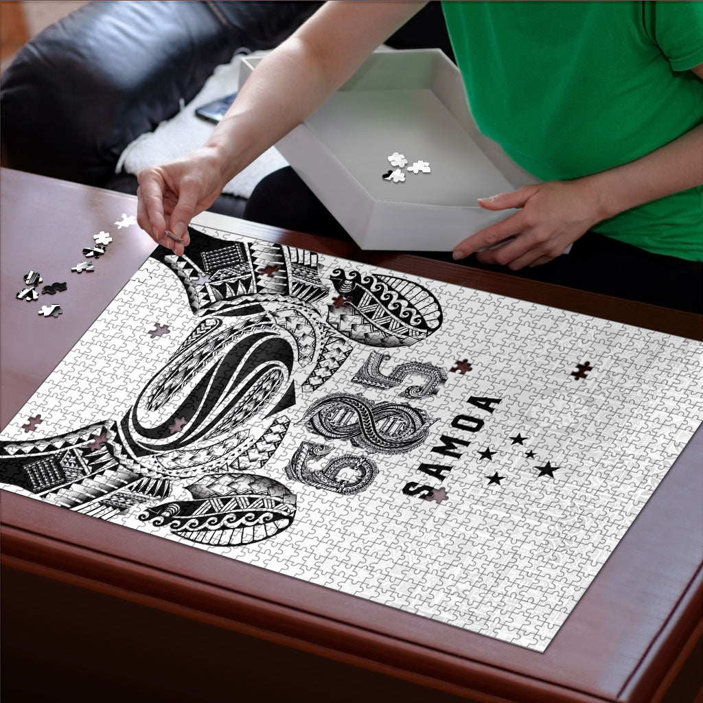 Super Samoa 685 Tribal Tattoo Puzzle Siapo Pattern White Edition
