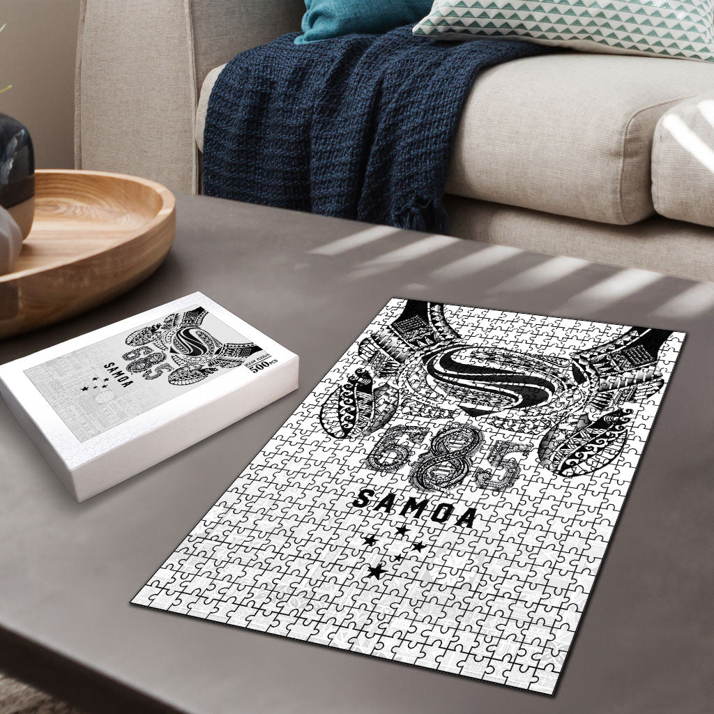 Super Samoa 685 Tribal Tattoo Puzzle Siapo Pattern White Edition