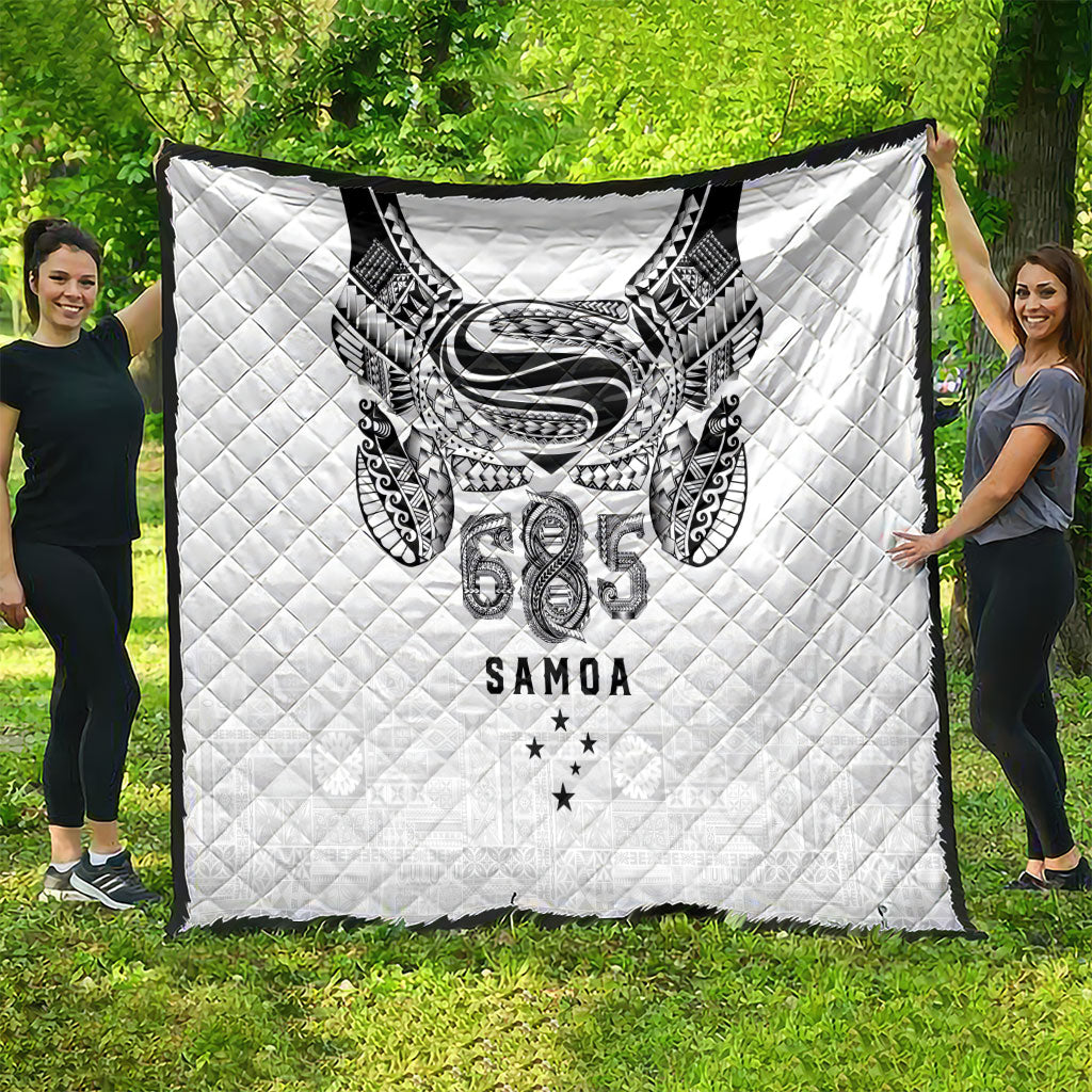 Super Samoa 685 Tribal Tattoo Quilt Siapo Pattern White Edition