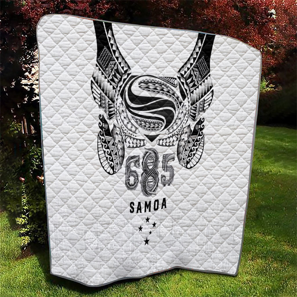 Super Samoa 685 Tribal Tattoo Quilt Siapo Pattern White Edition
