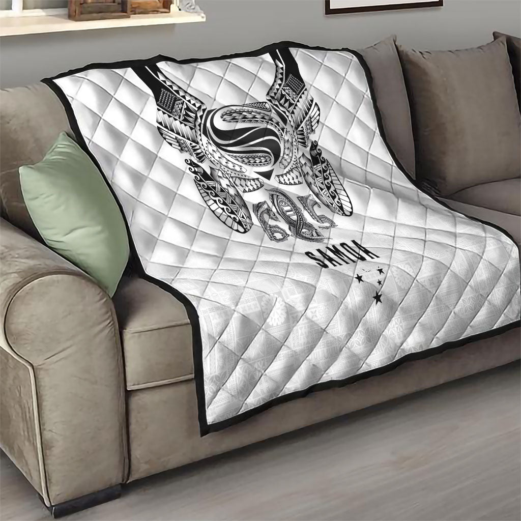 Super Samoa 685 Tribal Tattoo Quilt Siapo Pattern White Edition